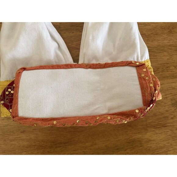 Handcrafted Boho Shoulder Bag With Sequin & Embroidery Accents Button Closure - Picture 9 of 9